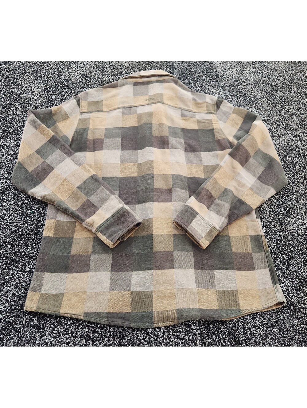 Kuhl Mens Medium M Button Down Flannel Shirt Plaid Check Earth Tone Hiking - Picture 3 of 9